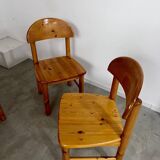 6 old Scandinavian chairs from the 70s solid wood design Reiner Daumiller in solid pine