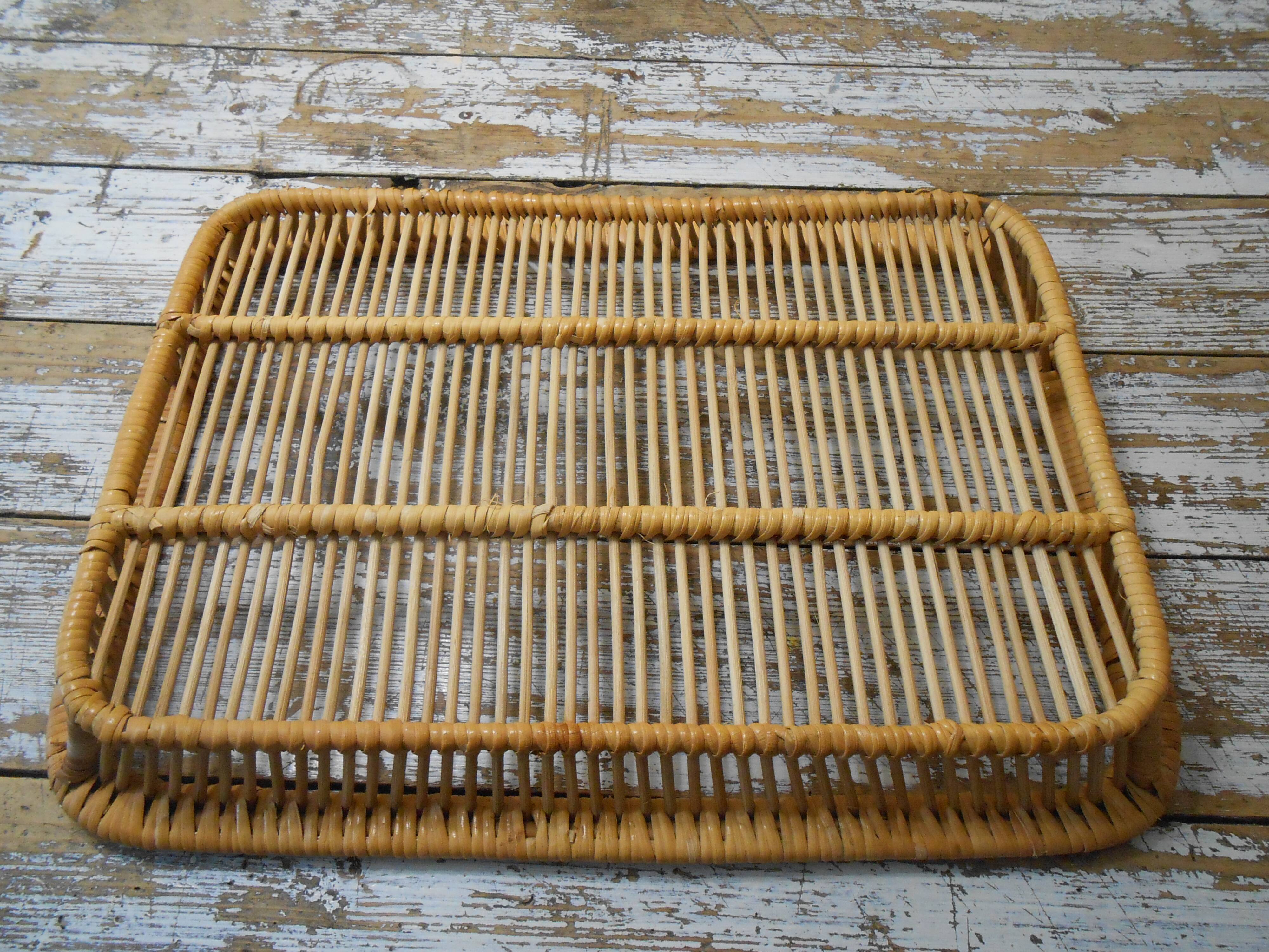 Vintage rattan tray