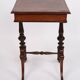 Antique side table with drawer - hand polished mahogany - turned legs - year 1880s