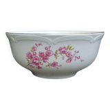 Porcelain salad bowl of the Gien earthenware factory model "peach blossoms"