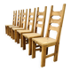 6 chaises brutalistes en pin massif