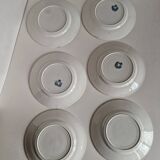 Set of 6 old flat ironstone plates from St Amandinoise, Louis XV