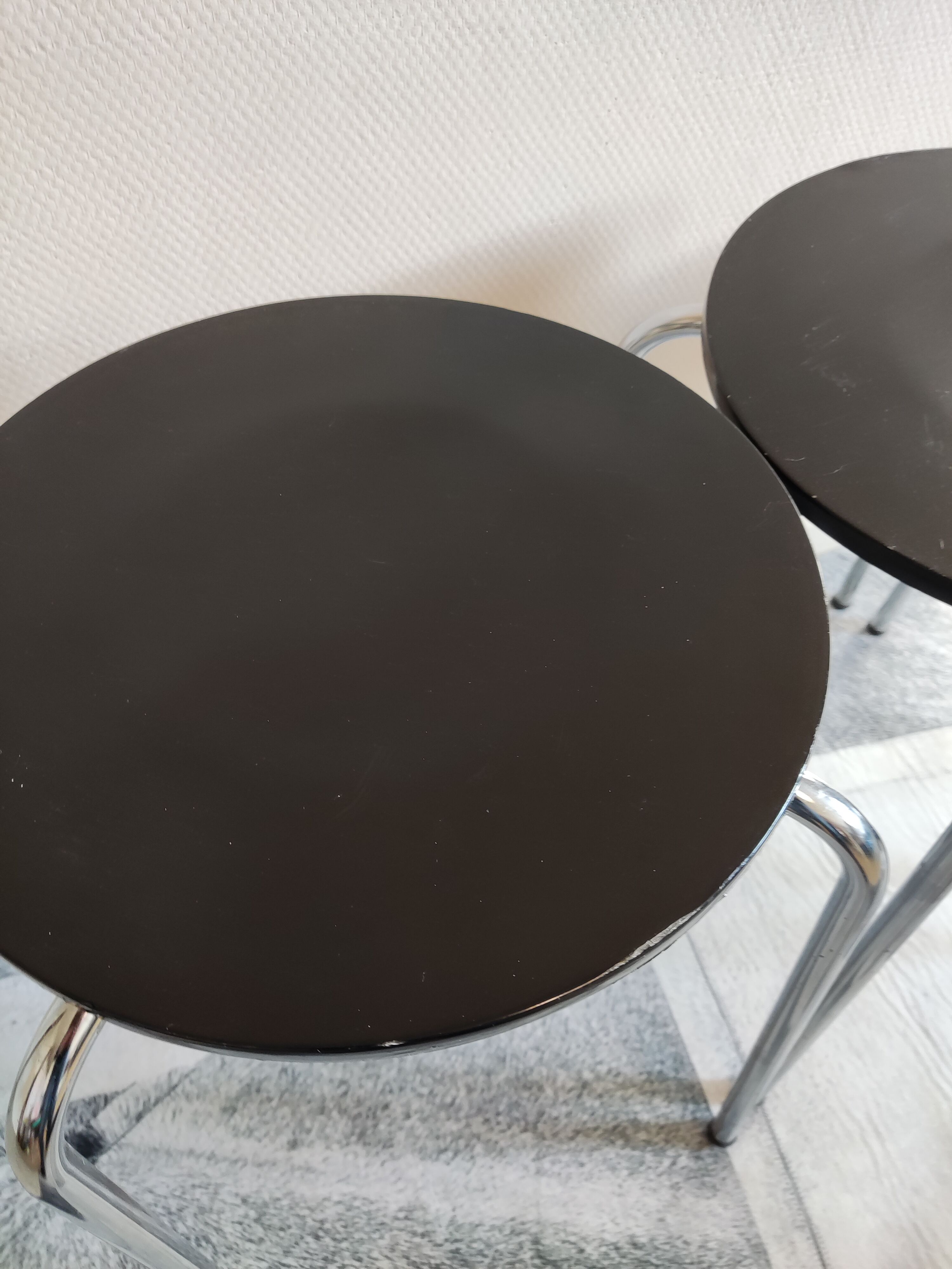 Black stackable stools