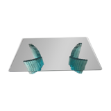 Blue tinted glass coffee table an80