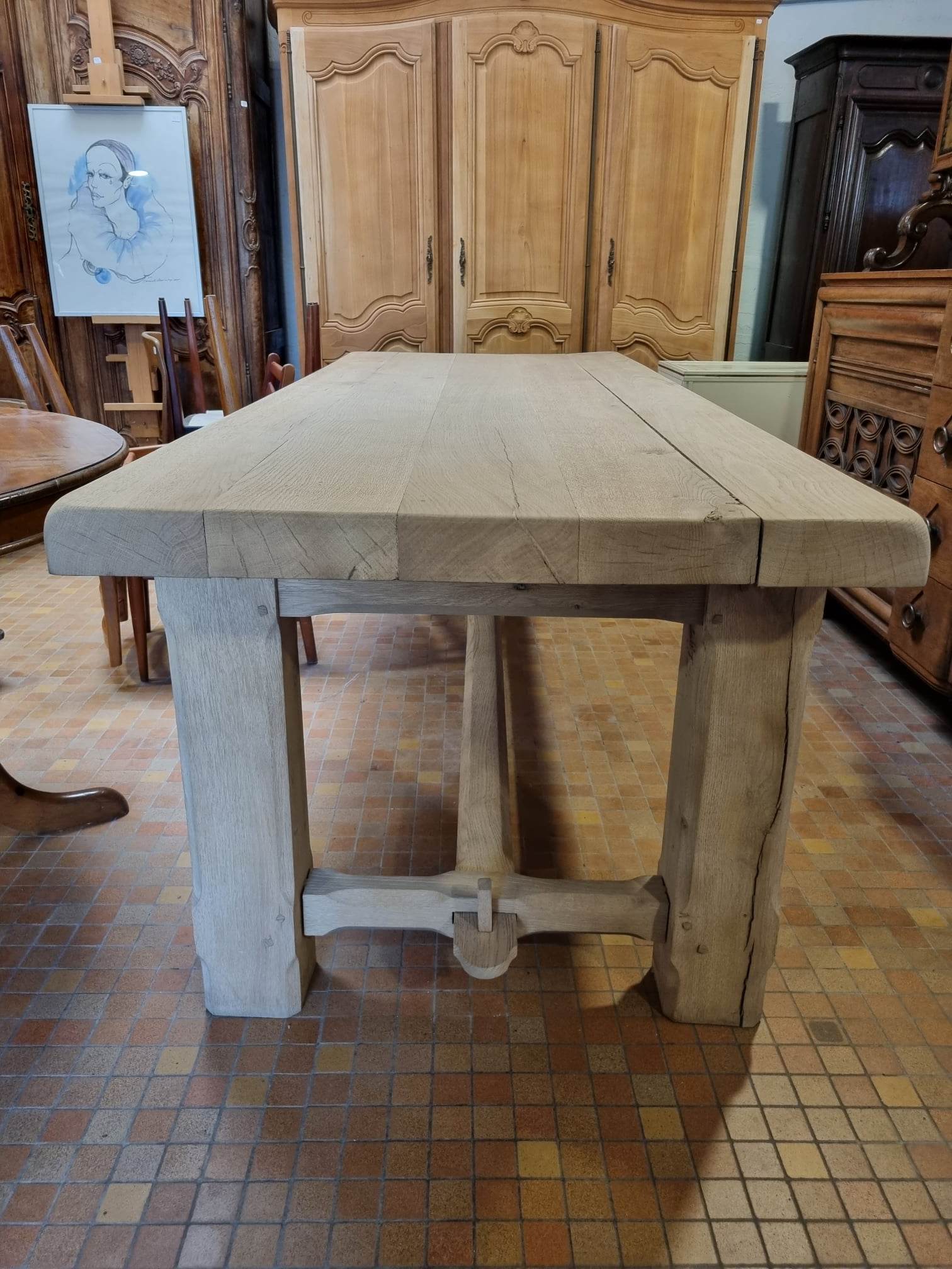 Brutalist oak table