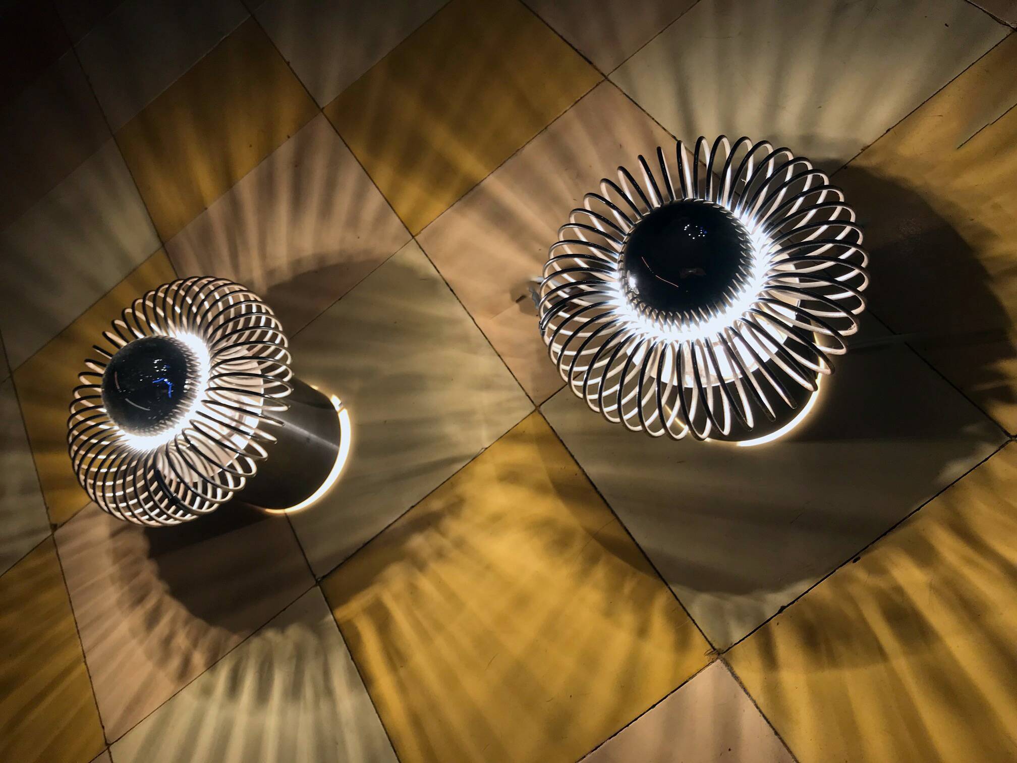 Vintage Wall Lights • Philippe Rogier • Oxar • Luminox • Space Age • 1972