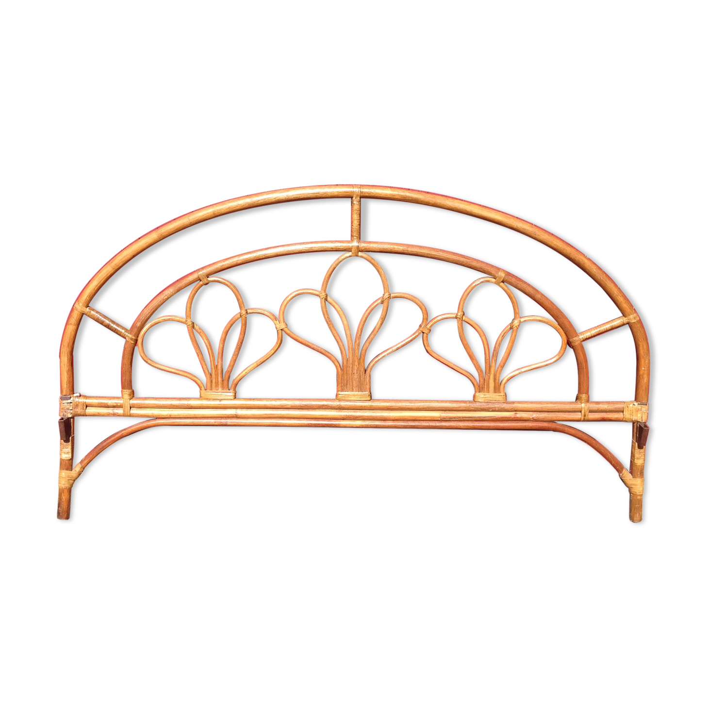 Rattan and bamboo bedhead