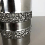 Set of 2 modernist vintage sculptural brutalist steel vases, Germany 1970s