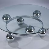 Table basse française en acier chromé dans le style 'Spoutnik'
