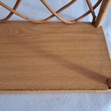 Pair of wall shelves made of bamboo and rattan