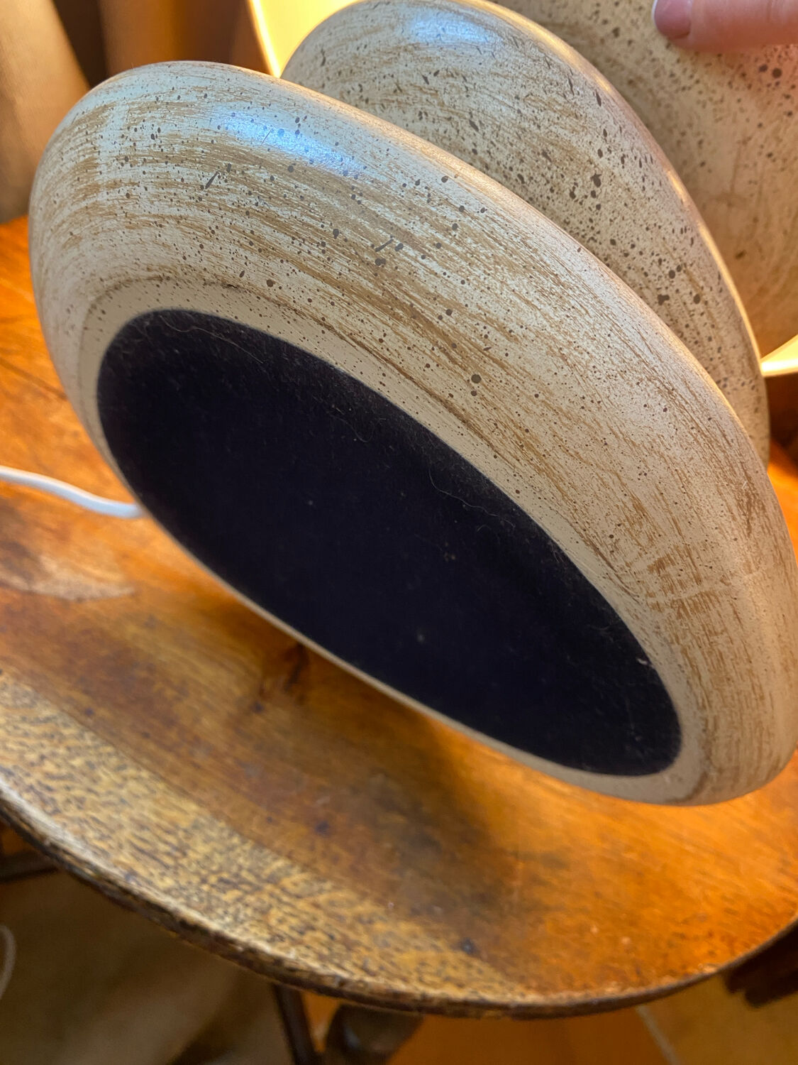 Pebble table lamp, adjustable shade, François Chatain