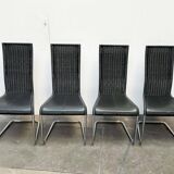 Grey German cantilever chairs B25 with leather cushions from Tecta, set of 4.