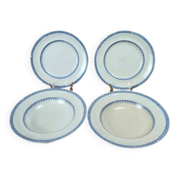Set of 4 antique English plates – Etruscan Border model