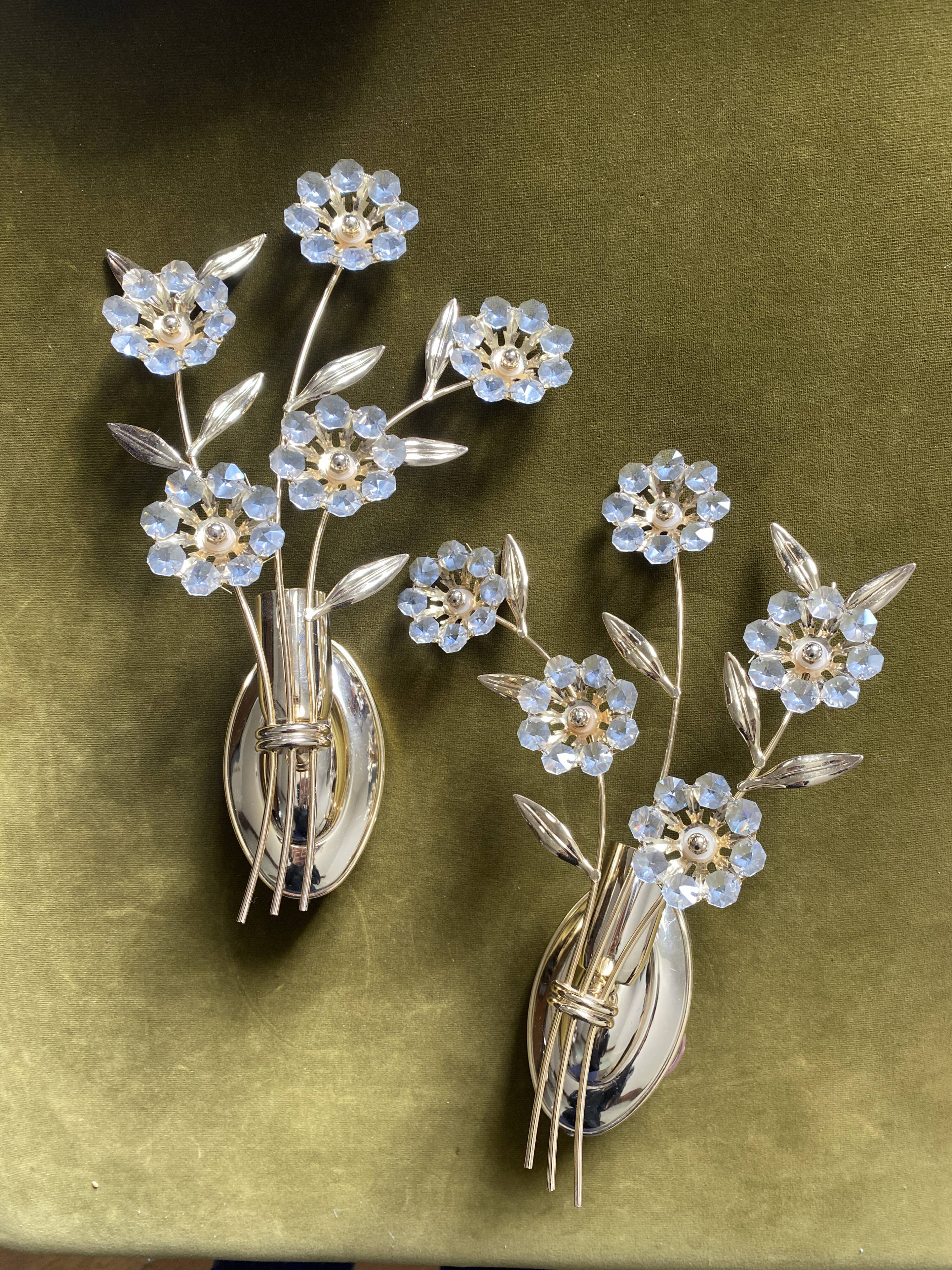 Lot de 2 appliques bouquet de fleurs
