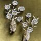 Lot de 2 appliques bouquet de fleurs