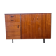 Vintage teak metal foot row