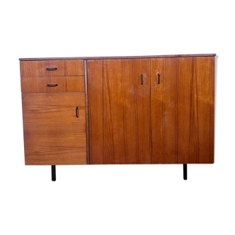Vintage teak metal foot row