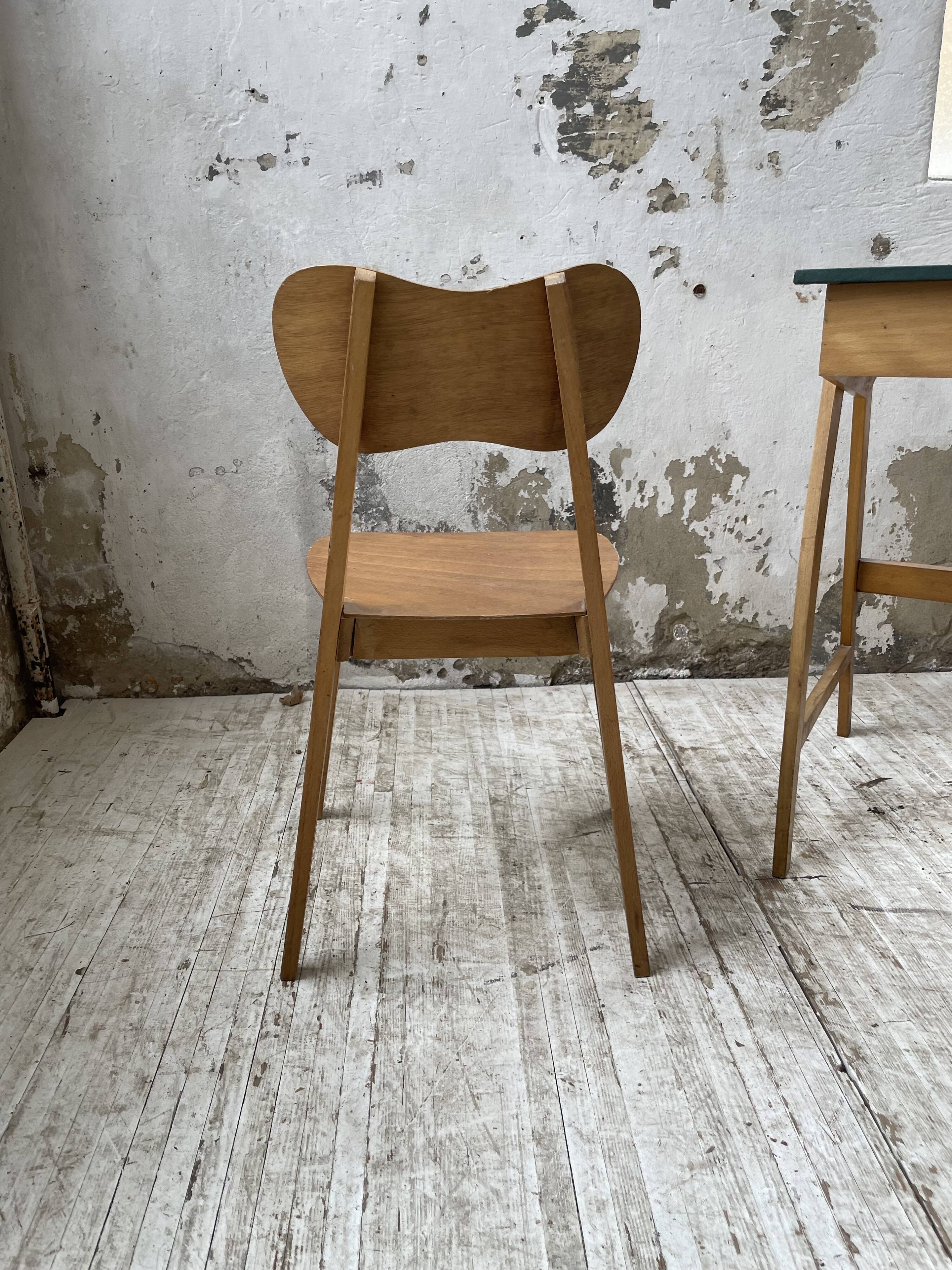 Bureau et chaise enfant pieds compas