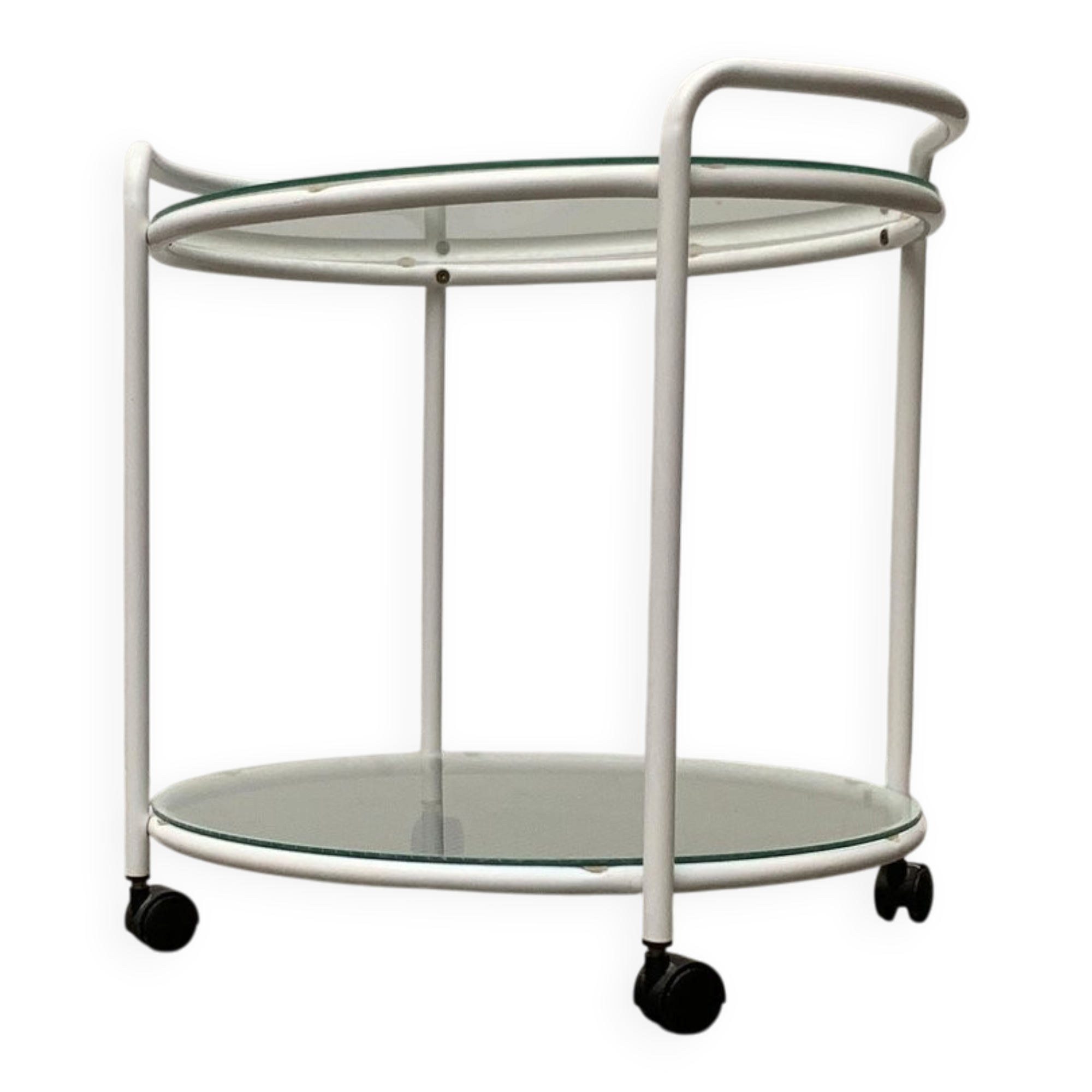 Postmodern Glass Side Table or Dessert Table