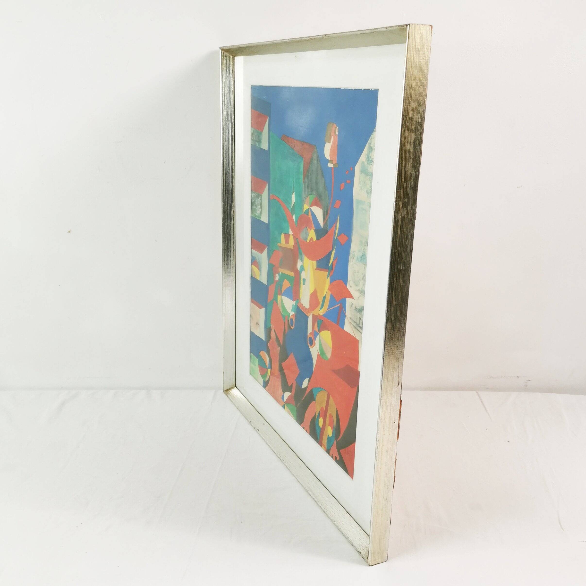 Surrealist painting, Bent Karl Jacobsen, Denmark 1970s