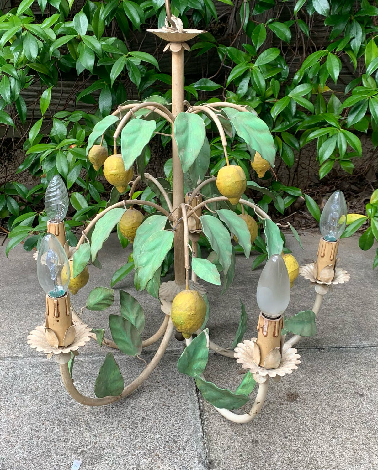 Painted metal chandelier