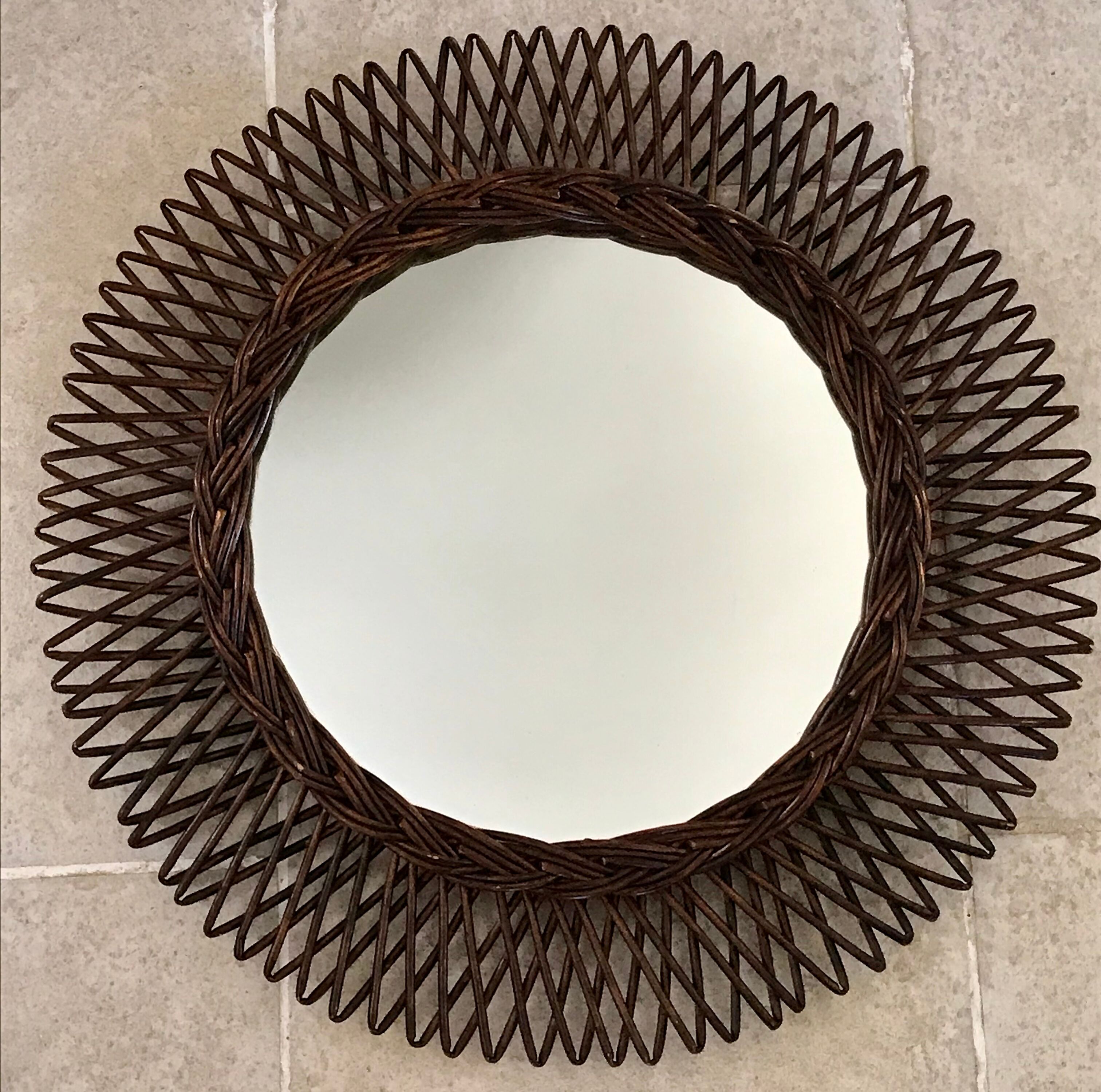 Mirror sun rattan 49cm