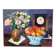 Fleurs champêtres et fruits, nature morte signée 1996