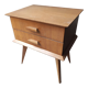 Bedside bedside table compass feet 2 drawers vintage