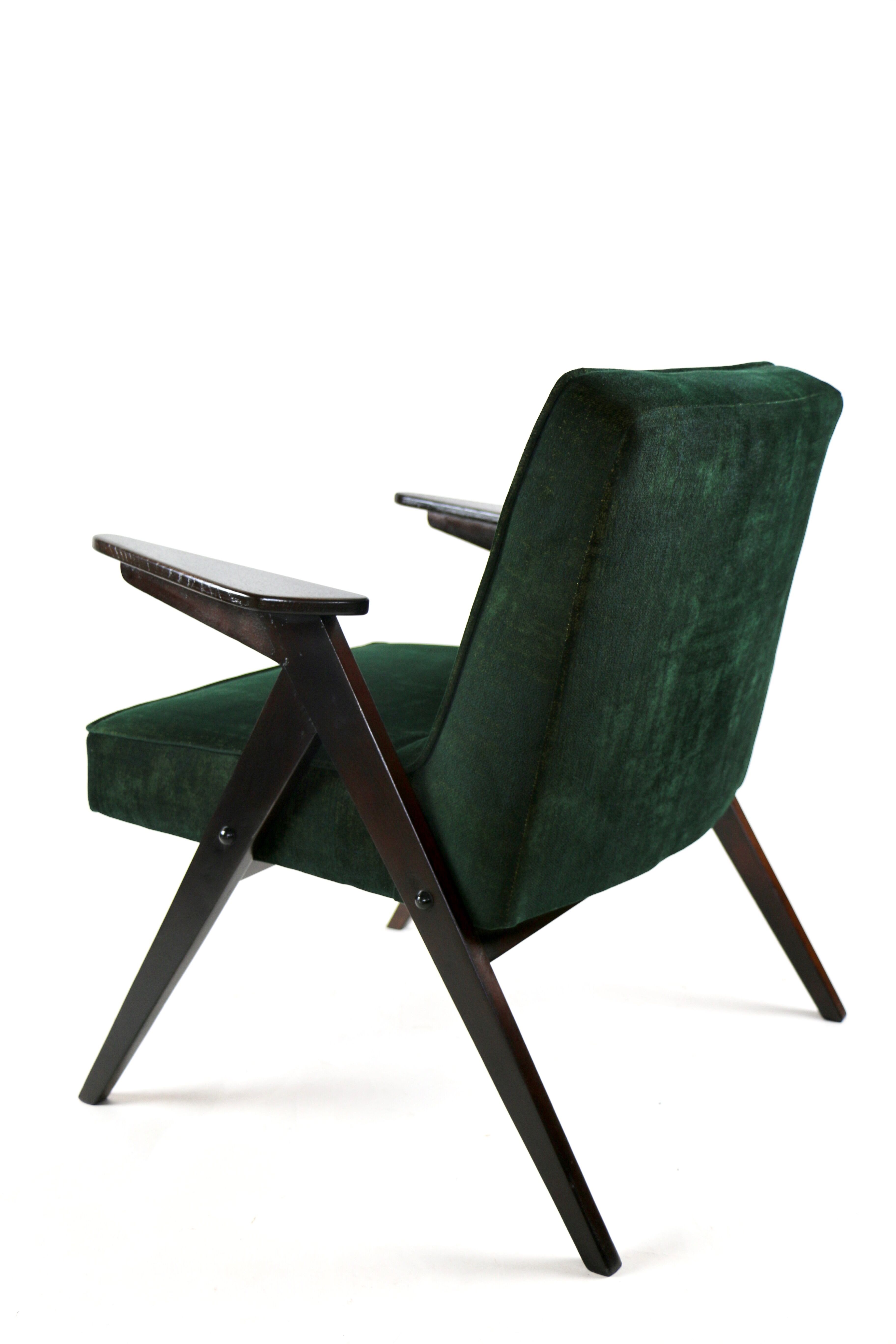 Green armchair by Józef Chierowski, 1970