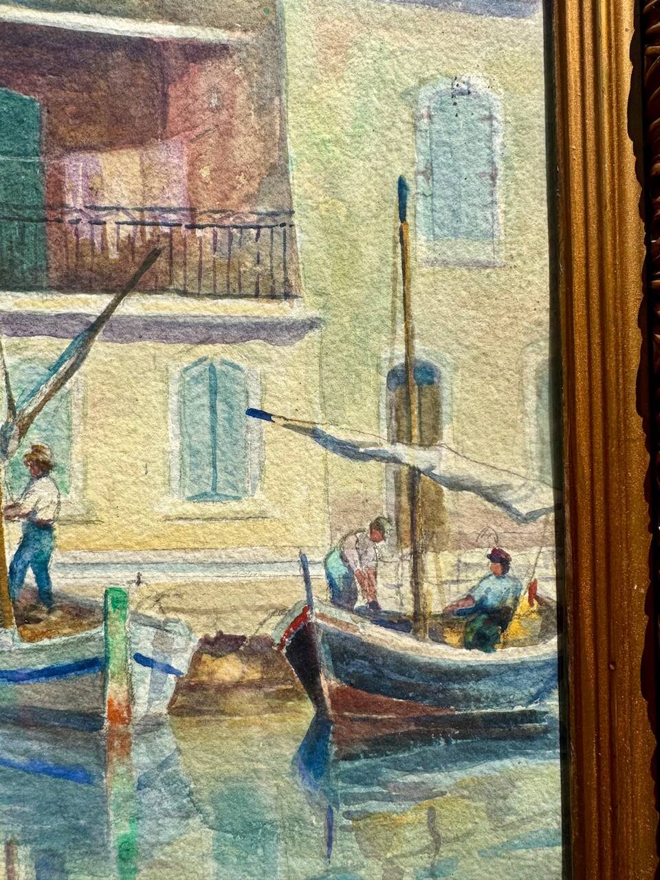 Old painting, Marine, signed Marie (1880-1977)