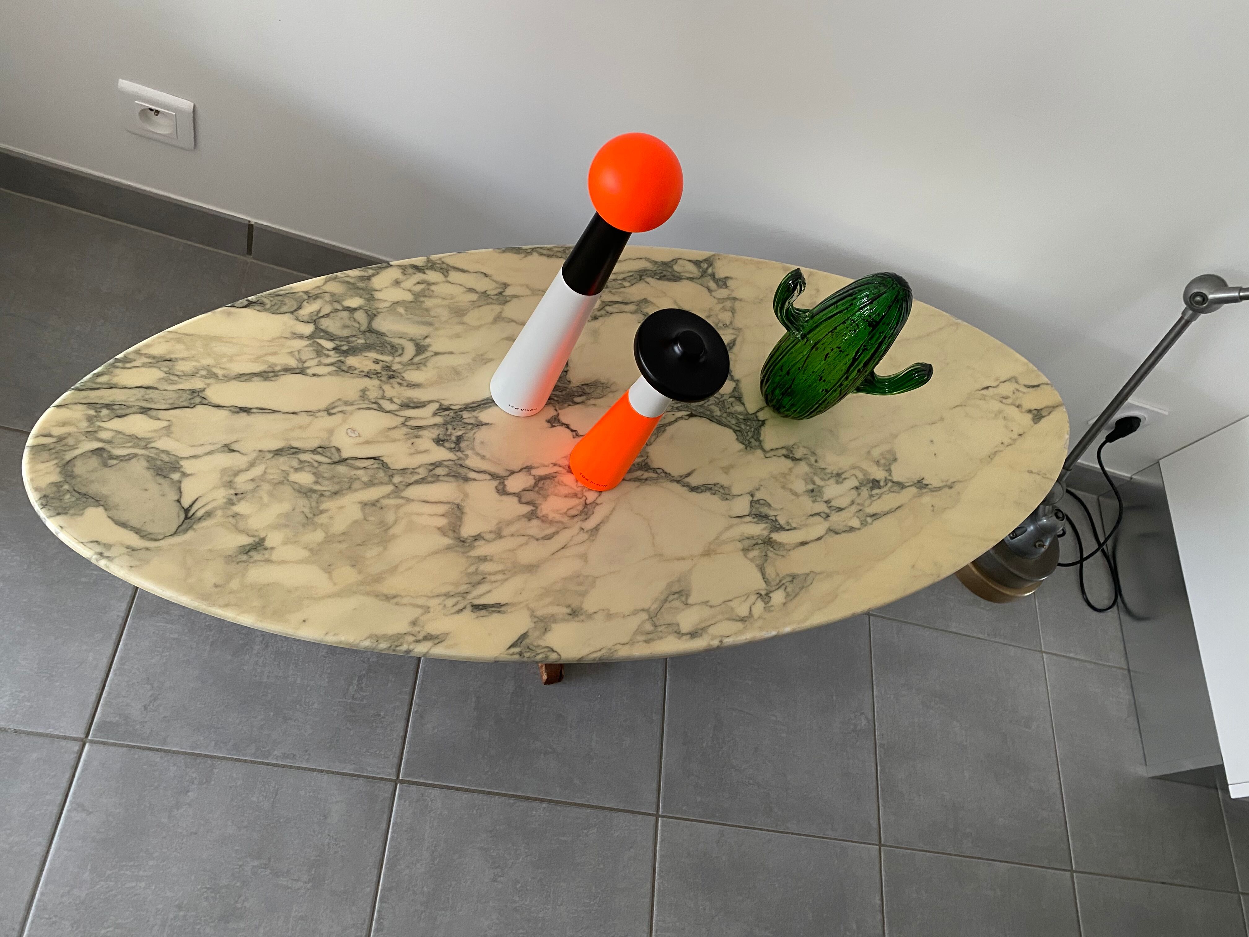 Vintage vintage coffee table oval marble tray 60/70