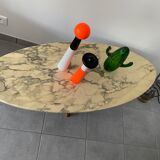 Vintage vintage coffee table oval marble tray 60/70