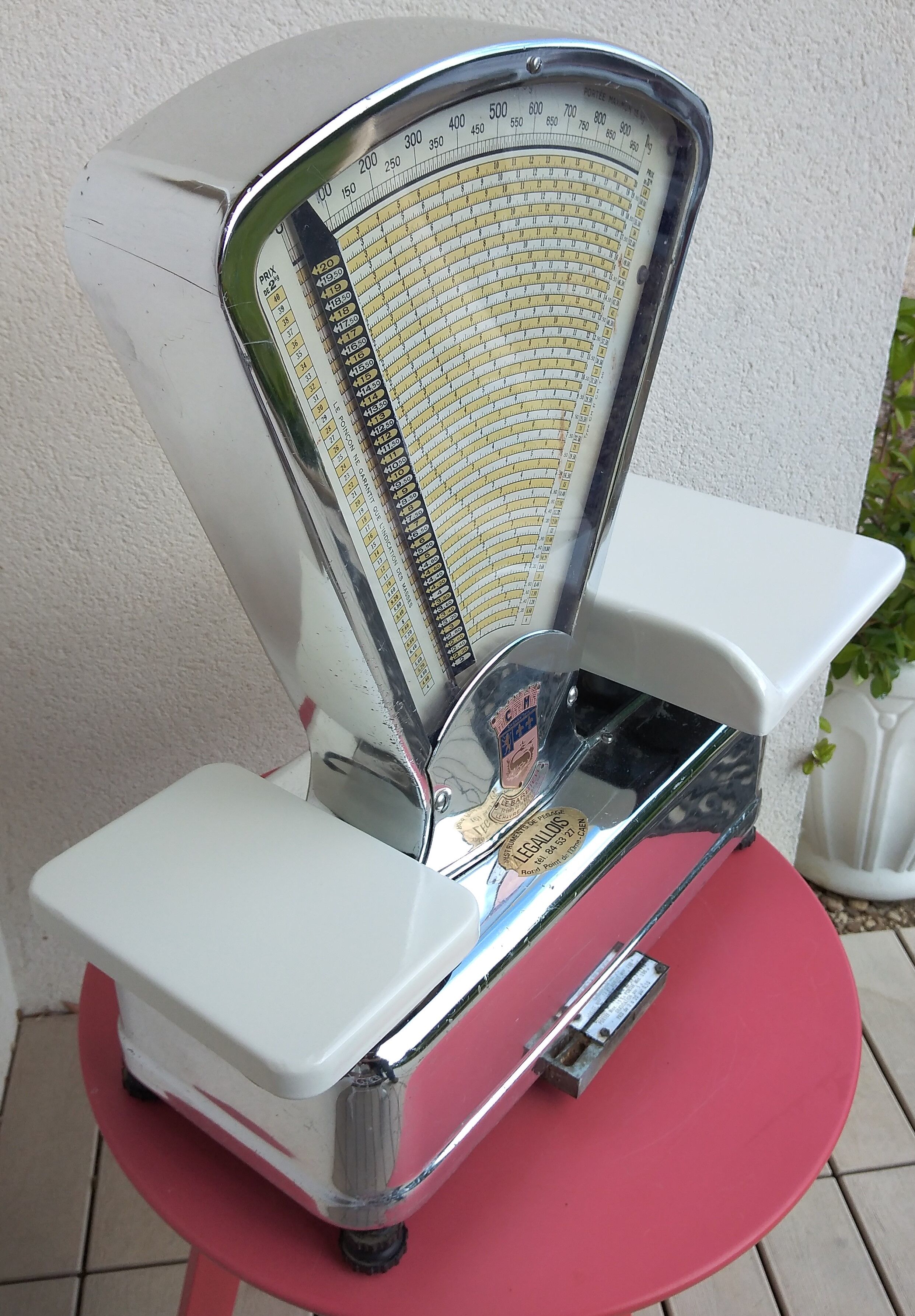 Former butcher's scale Moreau Cachan stainless steel