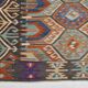 7x10 Green & Blue Geometric Pattern Kilim Rug, 222x303Cm