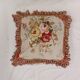 French Style Aubusson Floral Tapestry Cushion, Rose Bouquet & Tassel Fringe