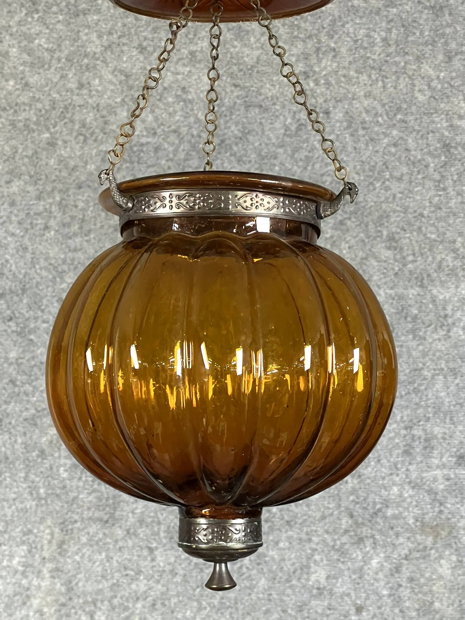 Lanterne orientaliste en verre de Murano vers 1950