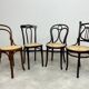 Curved wooden chair attributed to Thonet.