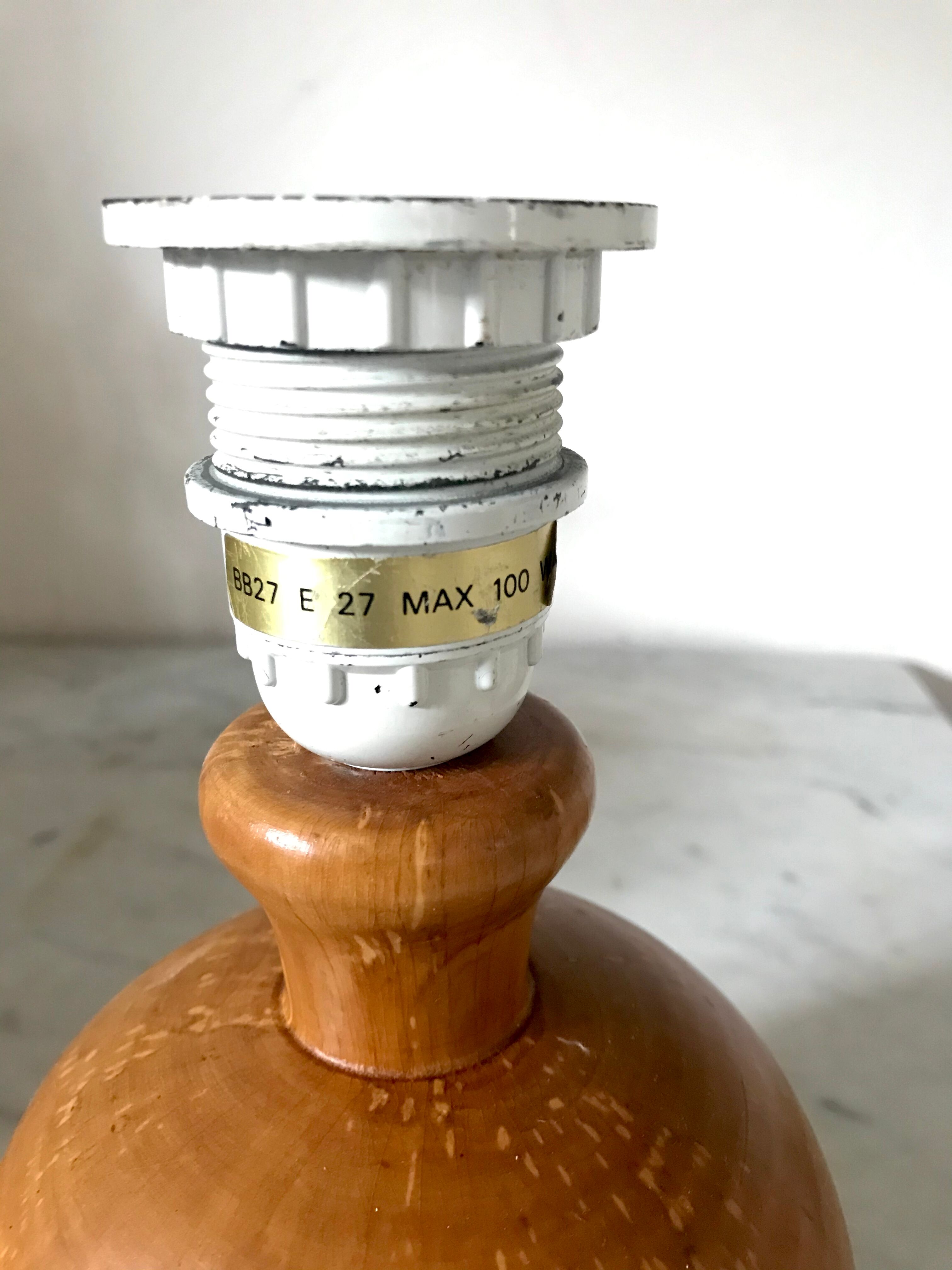 Vintage wooden ball bedside lamp