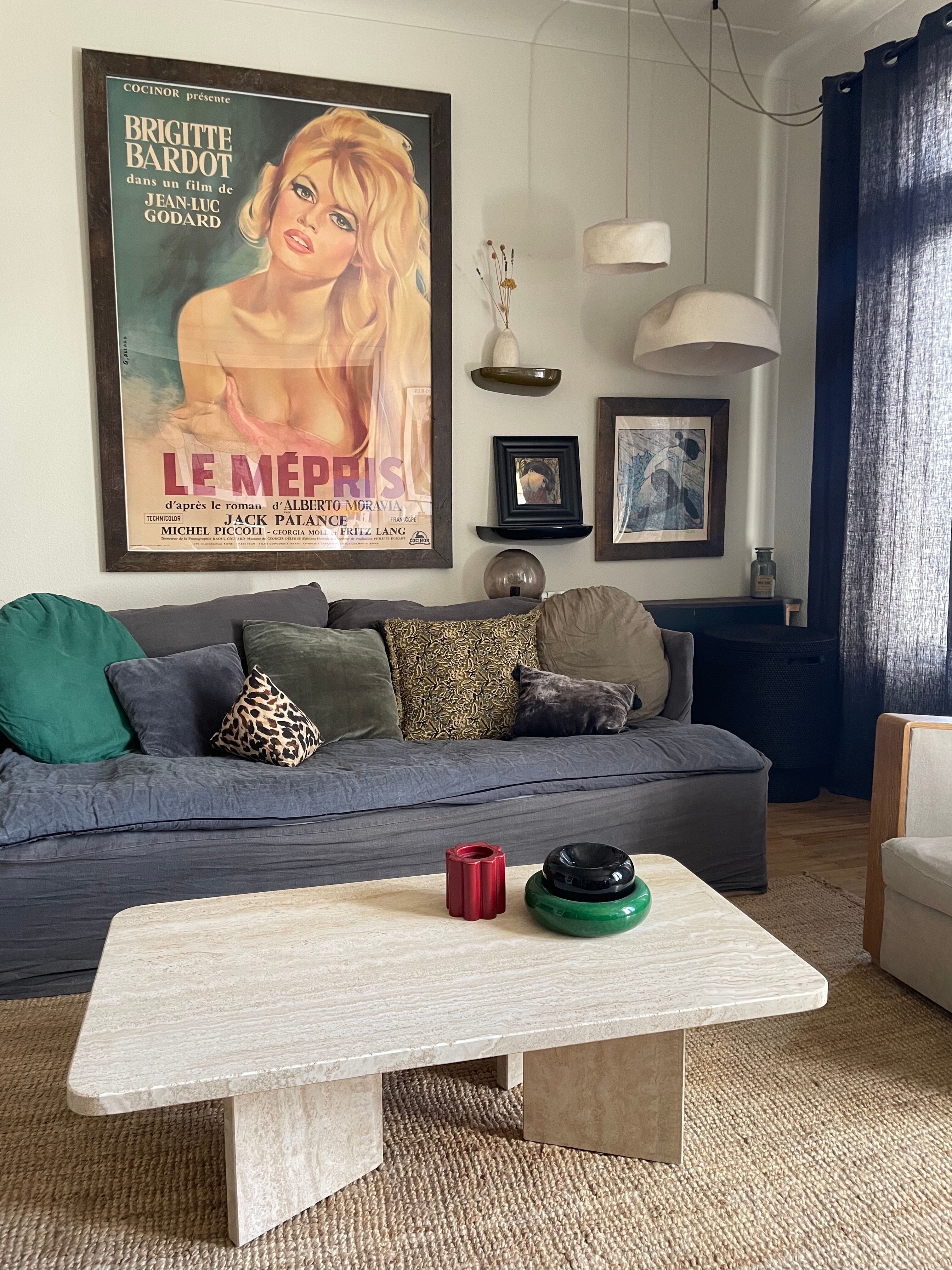 Travertine coffee table