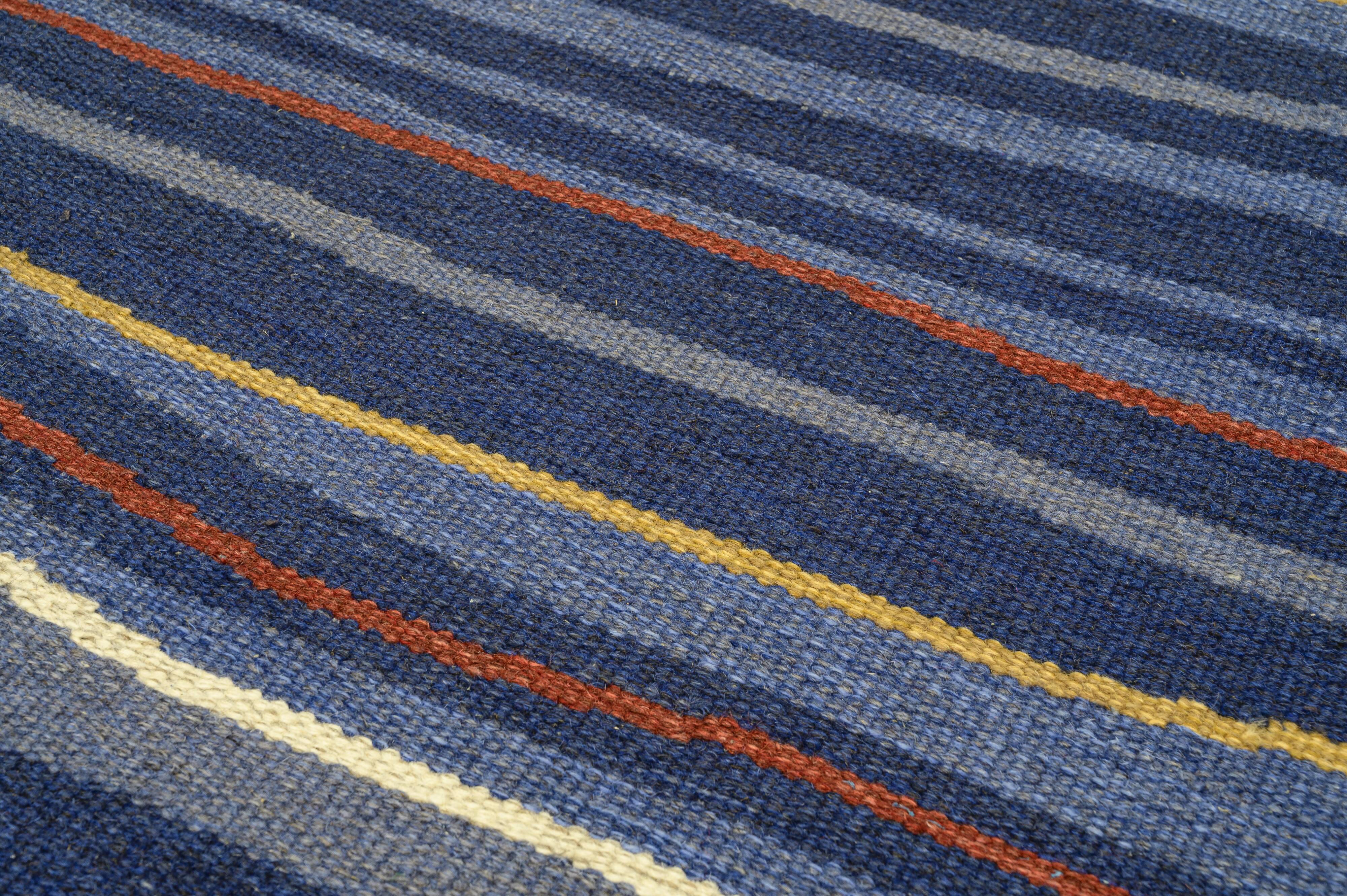 Scandinavian post modern gallery rug, archive matt-tema, 249 x 81 cm