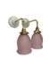 Paire d’appliques murales tulipes roses
