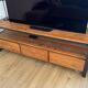 TV unit + coffee table in teak and metal