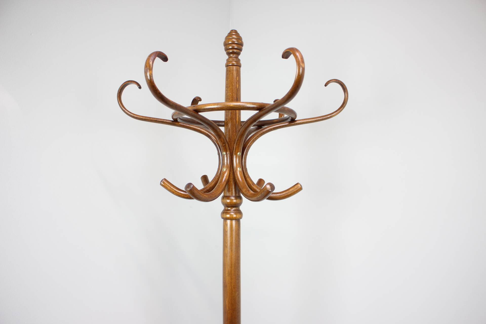 Vintage Curved Wooden Coat Stand VALET, Czechoslovakia, 1970s–1980s