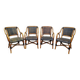 4 Fauteuil Boho chic 2 tons en Rotin, café bistro Vintage