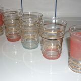 Set de 5 verres couleurs et liserés or