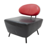 Black on Red Leather Lounge Chair by Staccato Van IQ for Multifoam