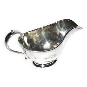 Old sauceboat in silver-plated metal - Goldsmith Pillet Lyon 1900