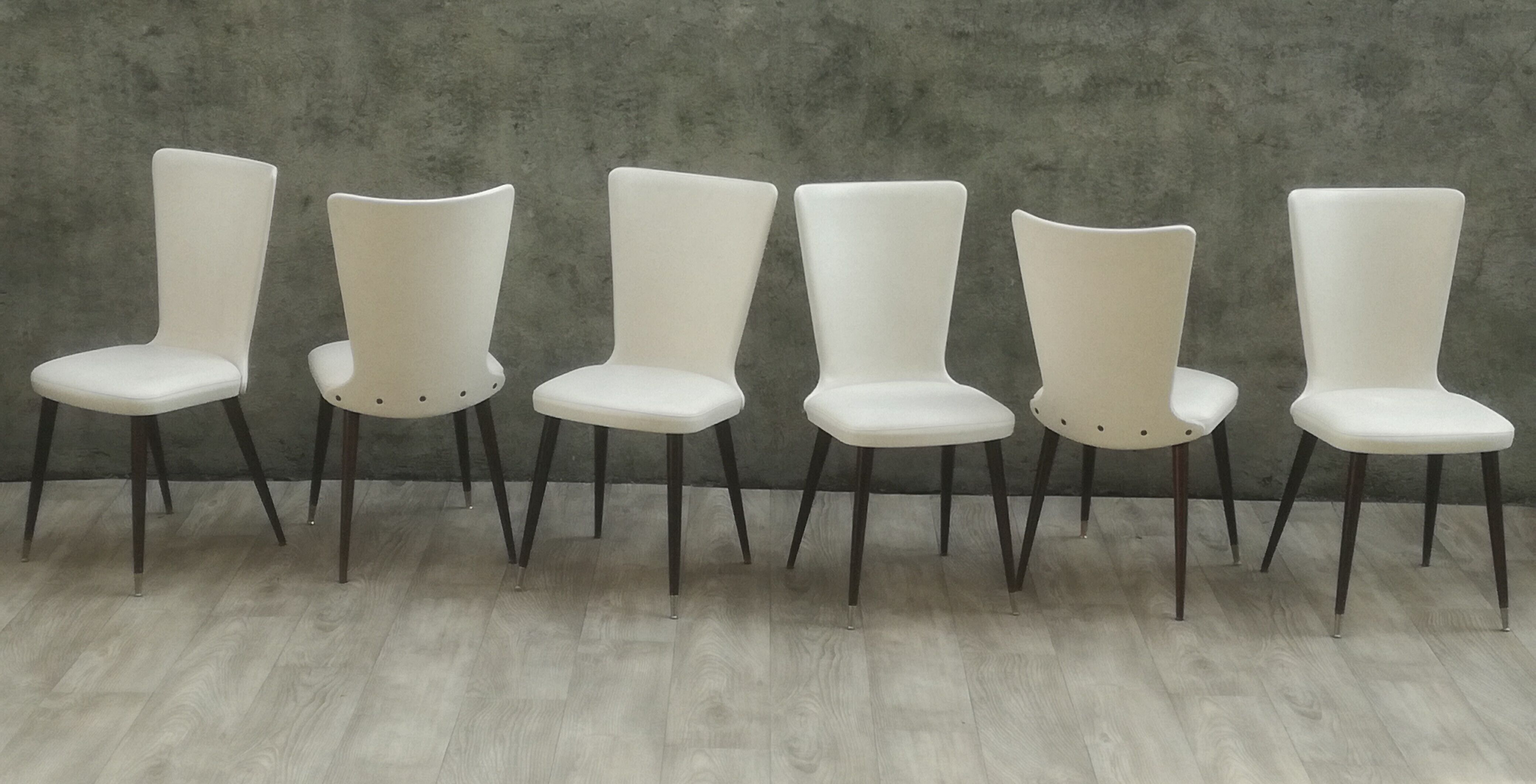 Lot de 6 chaises vintages pieds compas