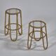Pair of vintage mid century bamboo ice glass flower stands