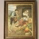 Decorative painting gallant scene in black and gold frame